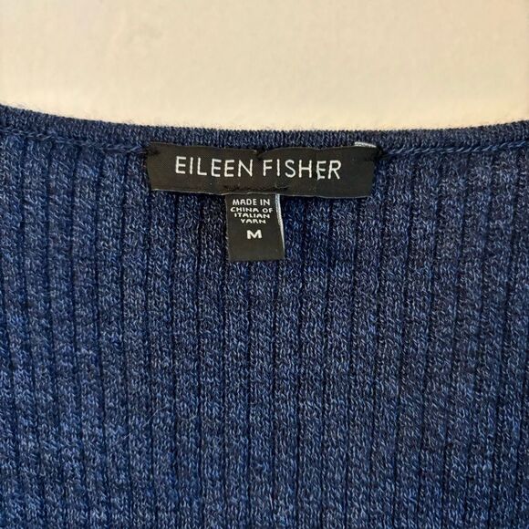 Eileen Fisher Women’s 100% wool ribbed navy blue tank top size medium - EUC! - Picture 2 of 7